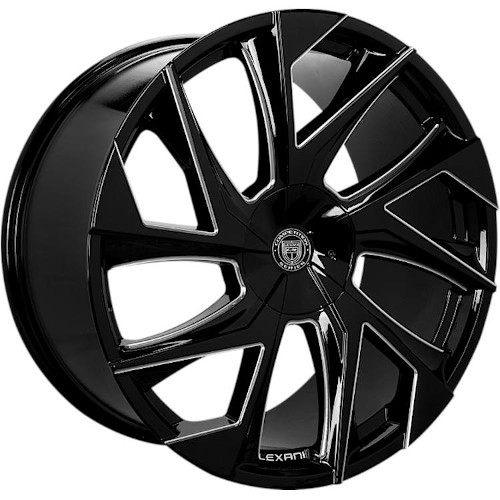 Lexani Ghost 670 Gloss Black W/ Milled Spokes - Part Number 670-2410-13-35BG Lexani Ghost 670 Gloss Black W/ Milled Spokes Photo
