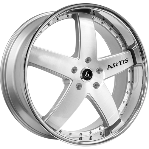 Lexani Booya A205 Silver Machined W/ Stainless Lip - Part Number A205-2610-30-30SMS Lexani Booya A205 Silver Machined W/ Stainless Lip Photo