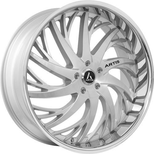 Lexani Decatur A202 Silver Machined W/ Stainless Lip - Part Number A202-2210-13-20SMS Lexani Decatur A202 Silver Machined W/ Stainless Lip Photo