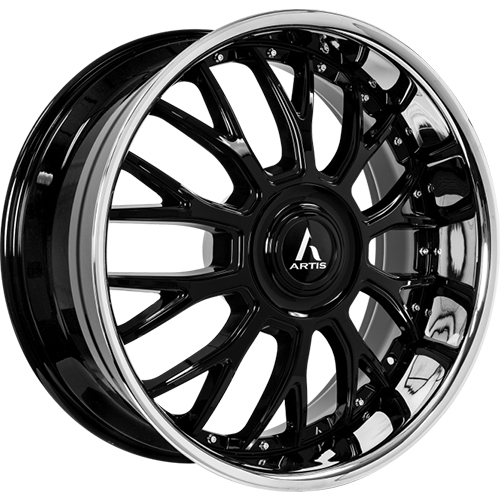 Lexani Grind XL A211 Gloss Black With Stainless Chrome Lip - Part Number A2112410-30-30FBS-M Lexani Grind XL A211 Gloss Black With Stainless Chrome Lip Photo