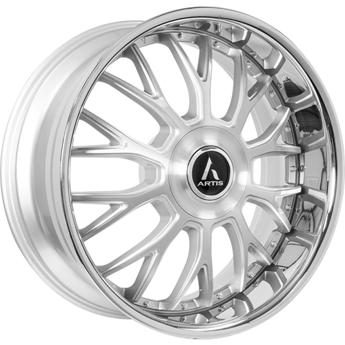 Lexani Grind XL A211 Silver Machined With Stainless Lip - Part Number A211-2490-66-00SMS Lexani Grind XL A211 Silver Machined With Stainless Lip Photo