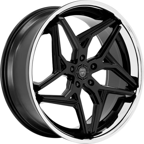 Lexani Spyder 677 Gloss Black W/ Chrome Lip - Part Number 677-2085-13-25FBS Lexani Spyder 677 Gloss Black W/ Chrome Lip Photo