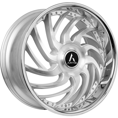 Lexani Vantage XL A207 Silver Machined With Stainless Lip - Part Number A207-2210-13-35SMS Lexani Vantage XL A207 Silver Machined With Stainless Lip Photo
