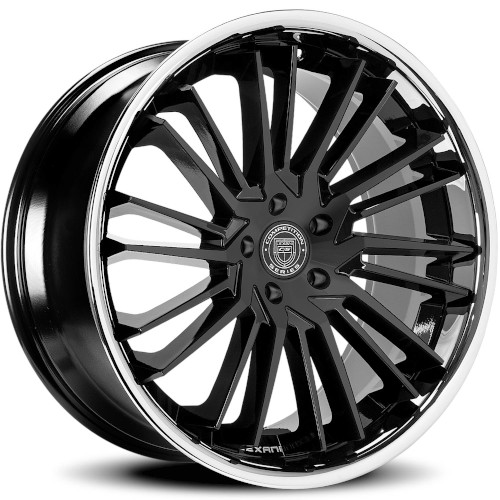 Lexani Virage 676 Black W Chrome Lip - Part Number 676-2010-13-40FBS Lexani Virage 676 Black W Chrome Lip Photo
