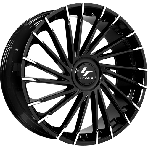 Lexani Wraith XL 696 Gloss Black W/ Machined Tips - Part Number 696-2490-17-25MBT Lexani Wraith XL 696 Gloss Black W/ Machined Tips Photo