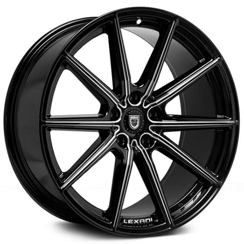 Lexani CSS-10 Gloss Black W/ Milled Spokes - Part Number CSS10-2085-15-20BG Lexani CSS-10 Gloss Black W/ Milled Spokes Photo